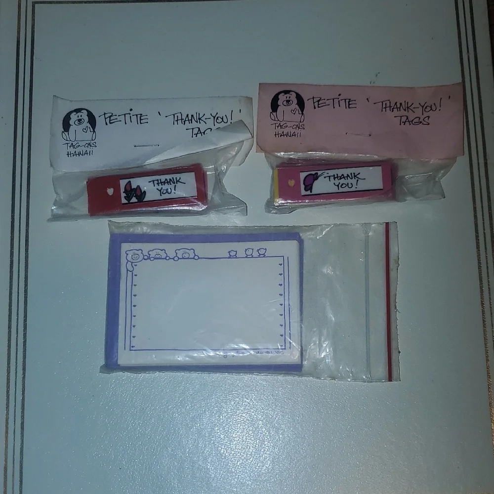 Pe-Tite Thank-You Tag & Taj Mini Envelopes & Card - Pink and Red - Pe-Tite